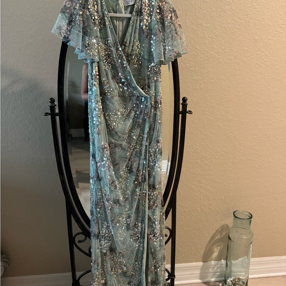 Mac Duggal Green Sequin Gown Size 10